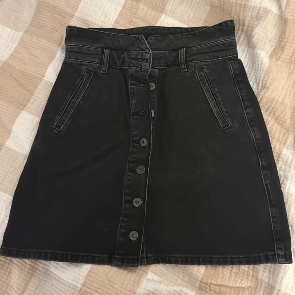 Pilcro and the letterpress by anthropology black denim skirt